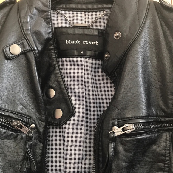 Black Rivet Leather Jacket - Picture 3 of 5